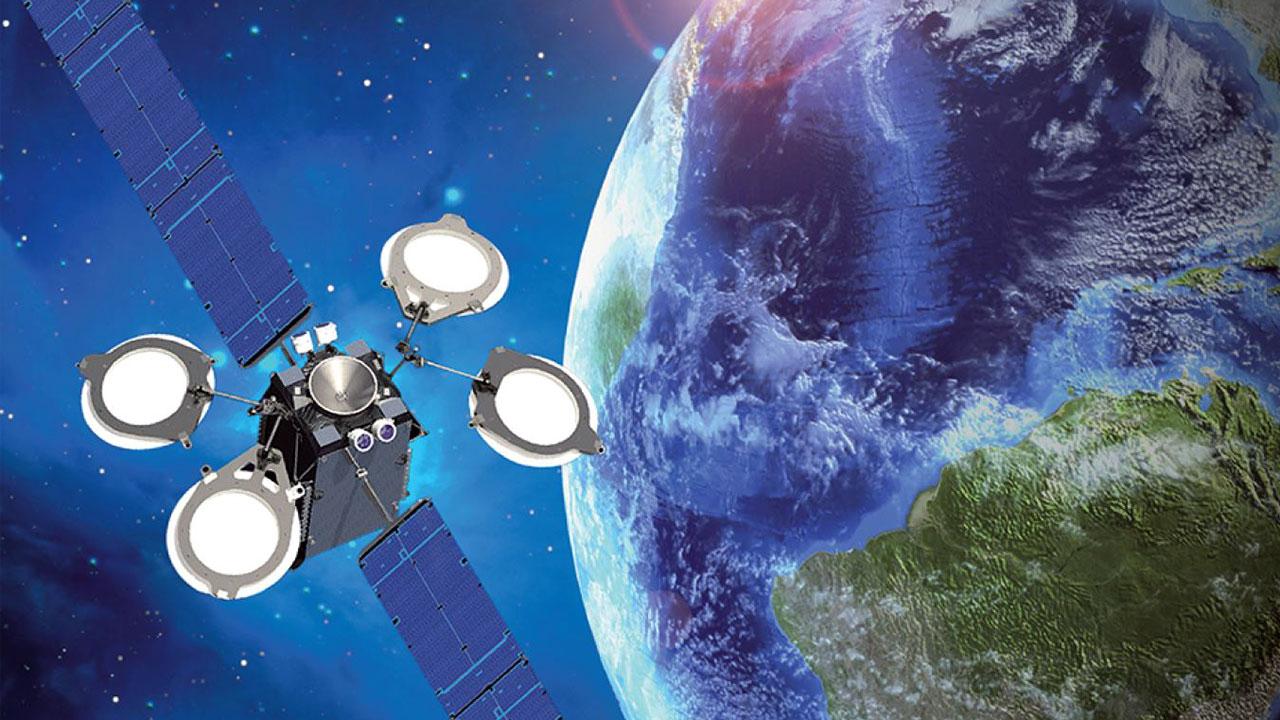 Satellite navigation system orbiting earth